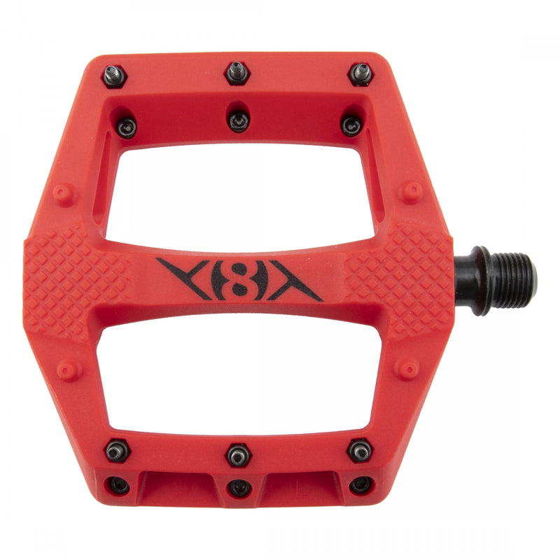 Load image into Gallery viewer, Origin8 Strapd Platform Pedal 9/16" Chromoly Spindle Concave Composite Body Red