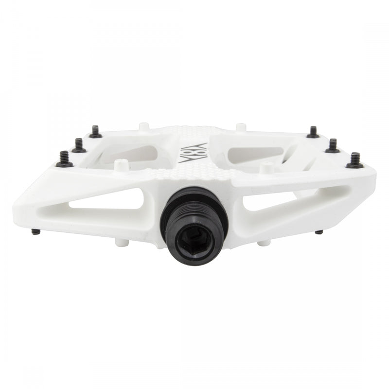 Load image into Gallery viewer, Origin8 Strapd Platform Pedal 9/16" Chromoly Axle Concave Composite Body White