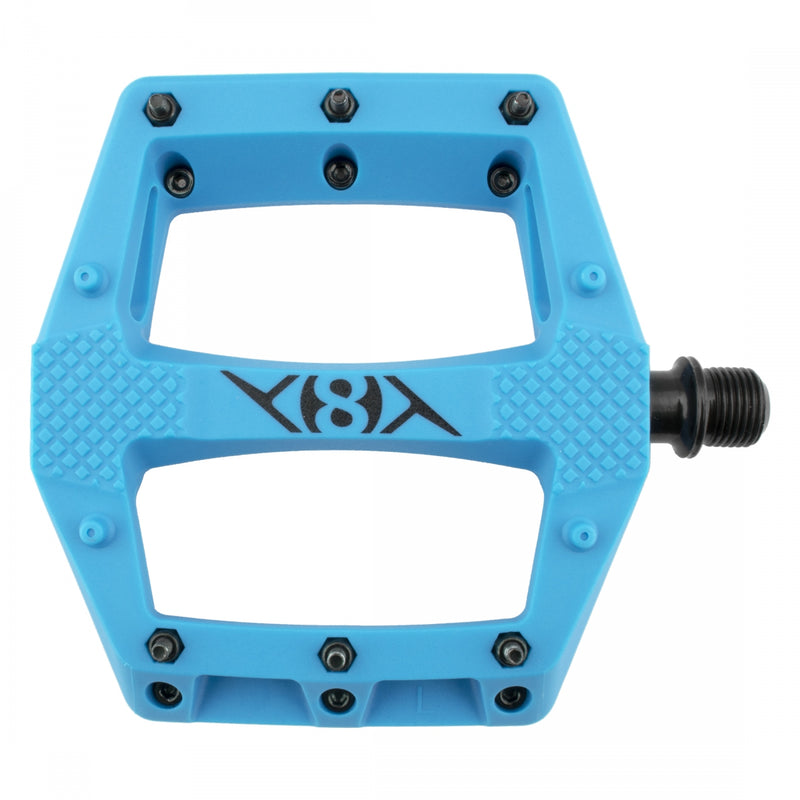 Load image into Gallery viewer, Origin8 Strapd Platform Pedal 9/16" Chromoly Axle Concave Composite Body Blue