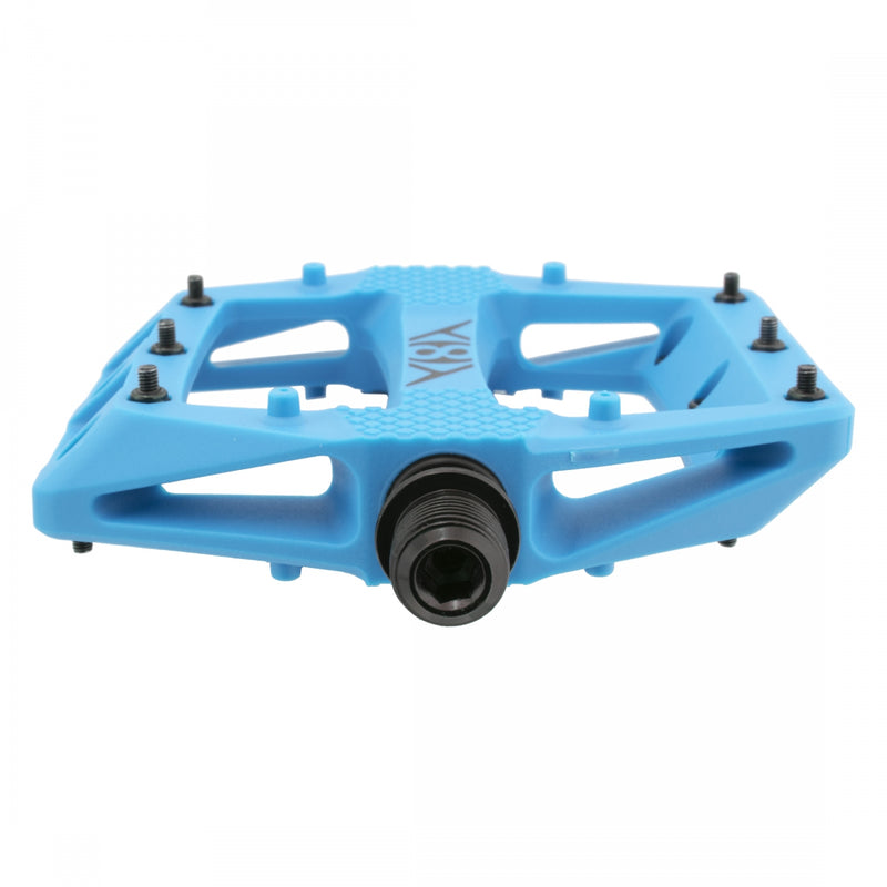 Load image into Gallery viewer, Origin8 Strapd Platform Pedal 9/16" Chromoly Axle Concave Composite Body Blue