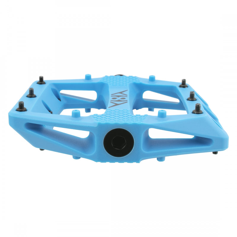 Load image into Gallery viewer, Origin8 Strapd Platform Pedal 9/16" Chromoly Axle Concave Composite Body Blue