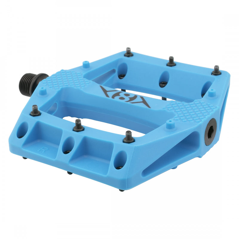 Load image into Gallery viewer, Origin8 Strapd Platform Pedal 9/16" Chromoly Axle Concave Composite Body Blue