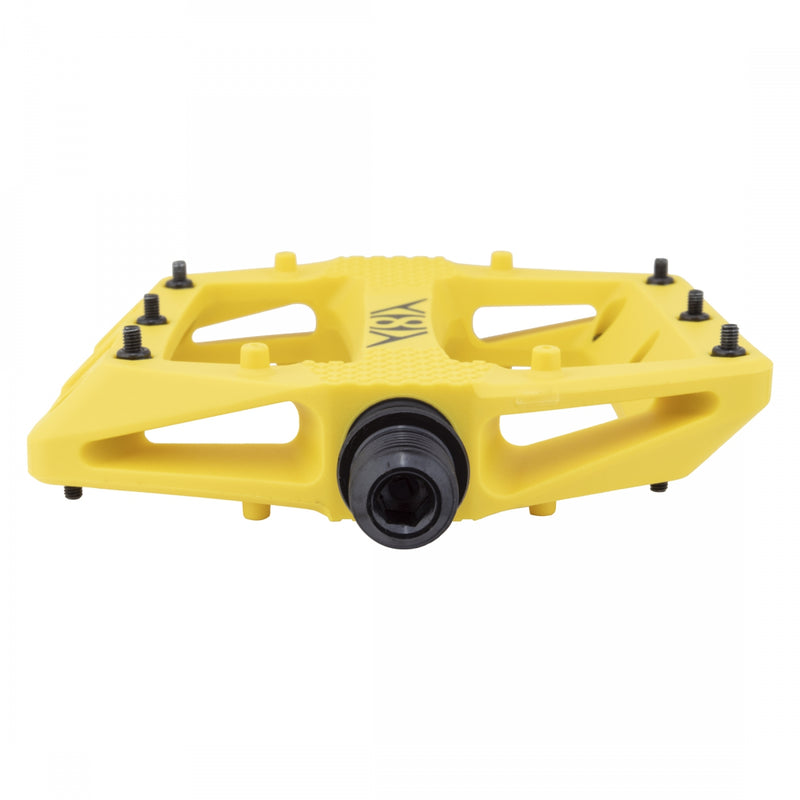 Load image into Gallery viewer, Origin8 Strapd Platform Pedal 9/16" Chromoly Axle Concave Composite Body Yellow