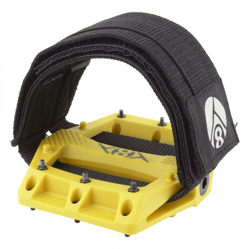 Load image into Gallery viewer, Origin8 Strapd Platform Pedal 9/16" Chromoly Axle Concave Composite Body Yellow