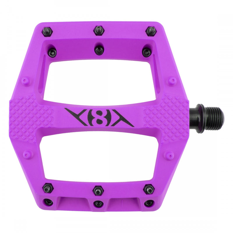 Load image into Gallery viewer, Origin8 Strapd Platform Pedal 9/16" Chromoly Axle Concave Composite Body Purple