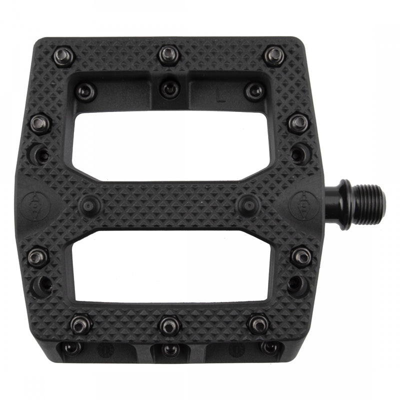 Load image into Gallery viewer, Alienation Foot Fetish Pedal 9/16" Concave Composite Platform Removable Pins Blk