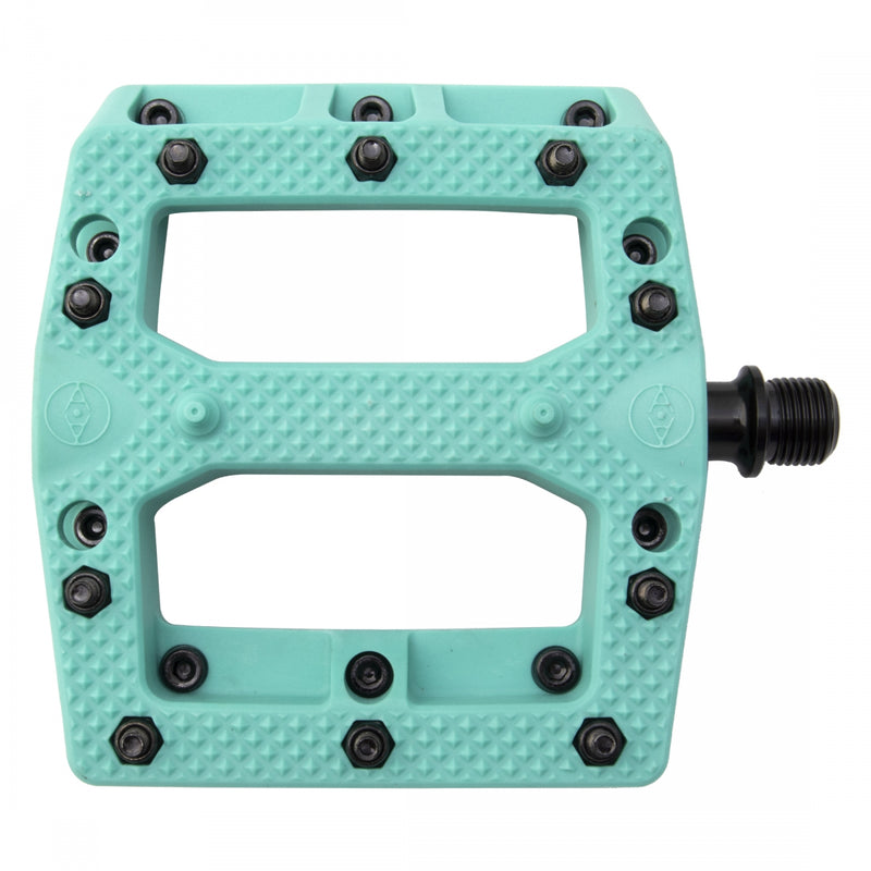 Load image into Gallery viewer, Alienation Foot Fetish Pedal 9/16" Composite Platform Removable Pins Turquoise