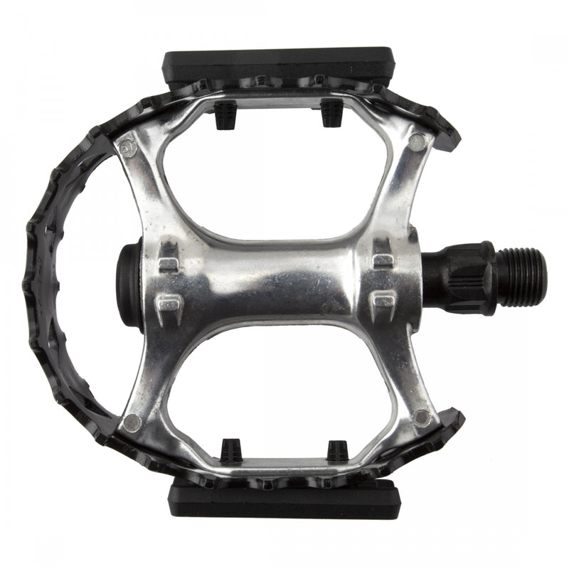Load image into Gallery viewer, Black Ops 747 Bear Trap Caged Pedals 9/16" Chromoly Spindle Aluminum Body Black
