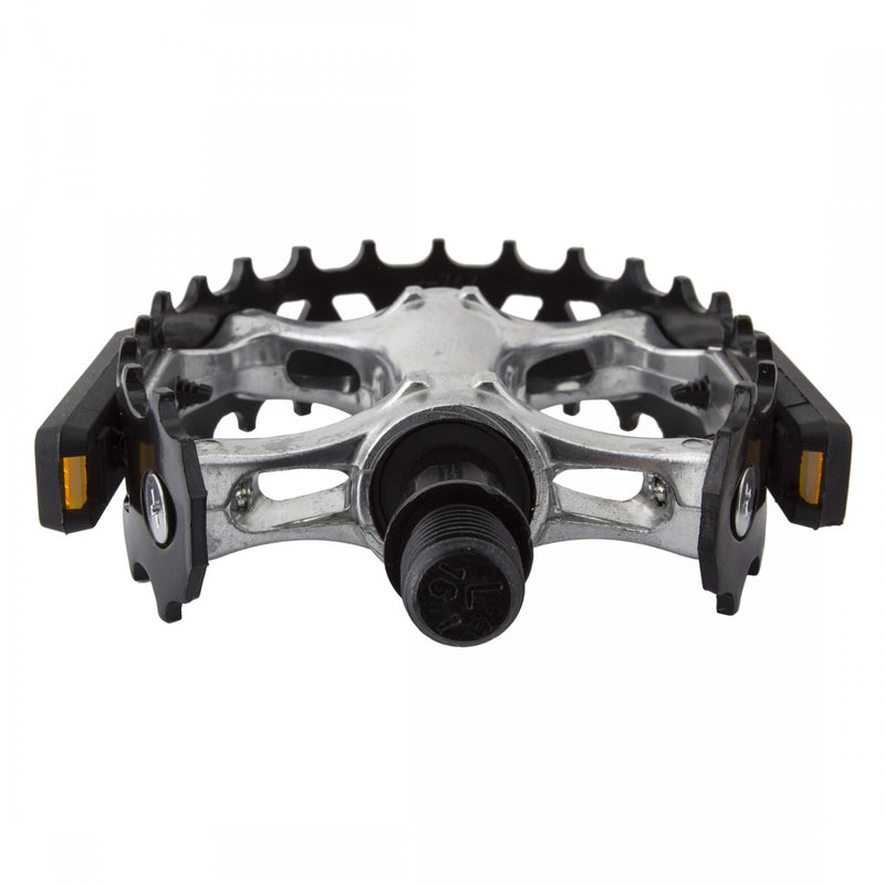 Load image into Gallery viewer, Black Ops 747 Bear Trap Caged Pedals 9/16" Chromoly Spindle Aluminum Body Black