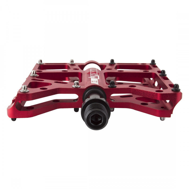 Load image into Gallery viewer, Black Ops TorqLite UL Platform Pedals 9/16" Aluminum Body Replaceable Pins Red