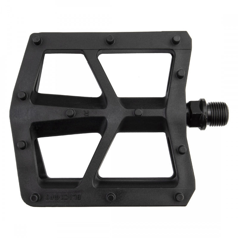 Load image into Gallery viewer, Black Ops T-Bar Pedals 9/16" Chromoly Axle Nylon Fiber Body Molded Pins Black