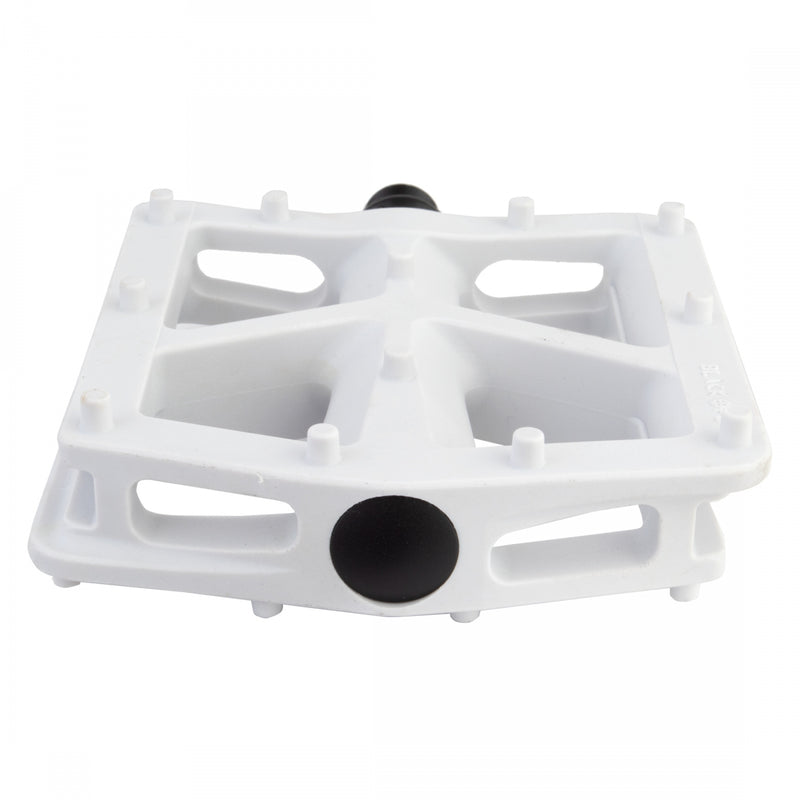Load image into Gallery viewer, Black Ops T-Bar Pedals 9/16" Chromoly Axle Nylon Fiber Body Molded Pins White