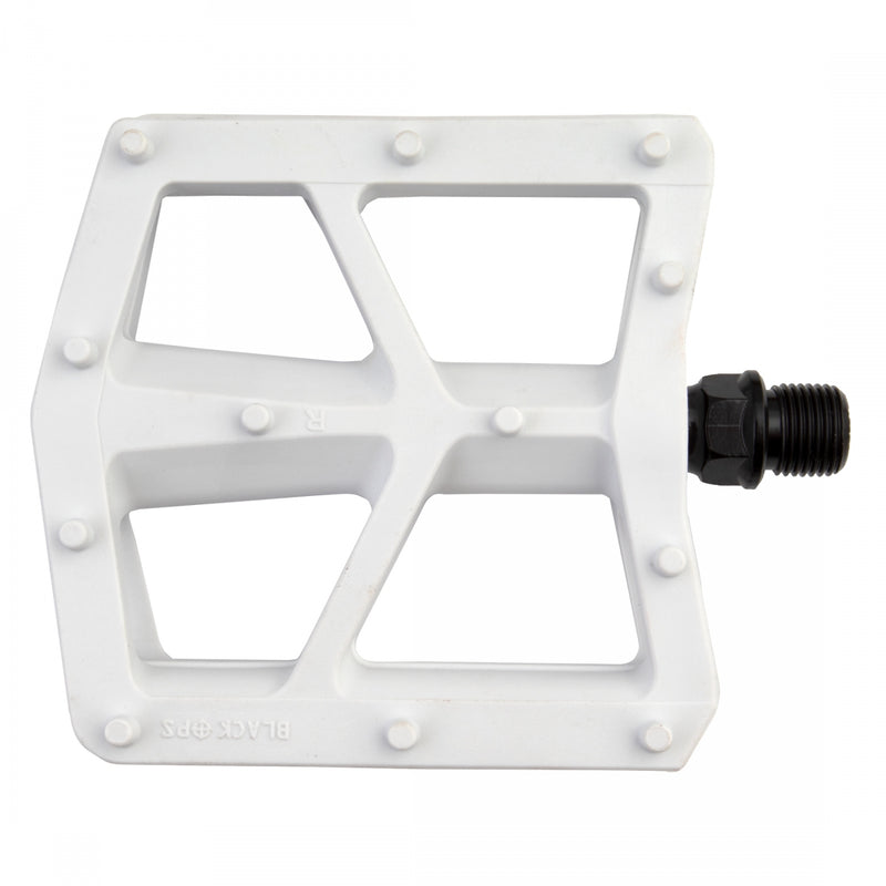 Load image into Gallery viewer, Black Ops T-Bar Pedals 9/16" Chromoly Axle Nylon Fiber Body Molded Pins White