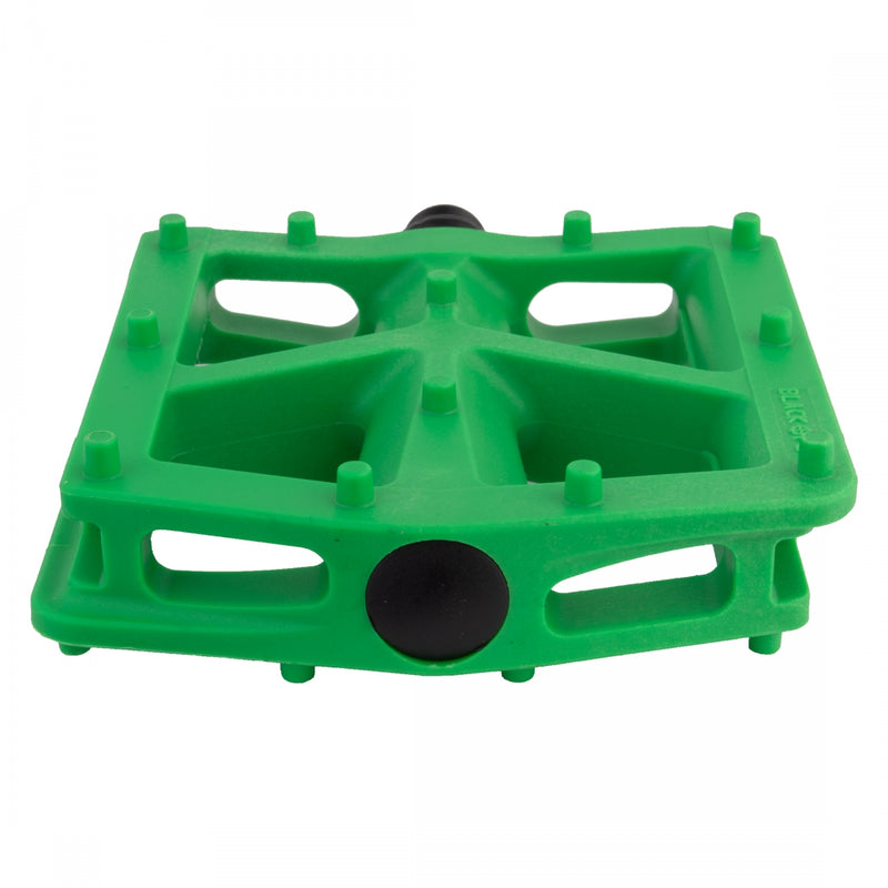 Load image into Gallery viewer, Black Ops T-Bar Pedals 9/16" Chromoly Axle Nylon Fiber Body Molded Pins Green