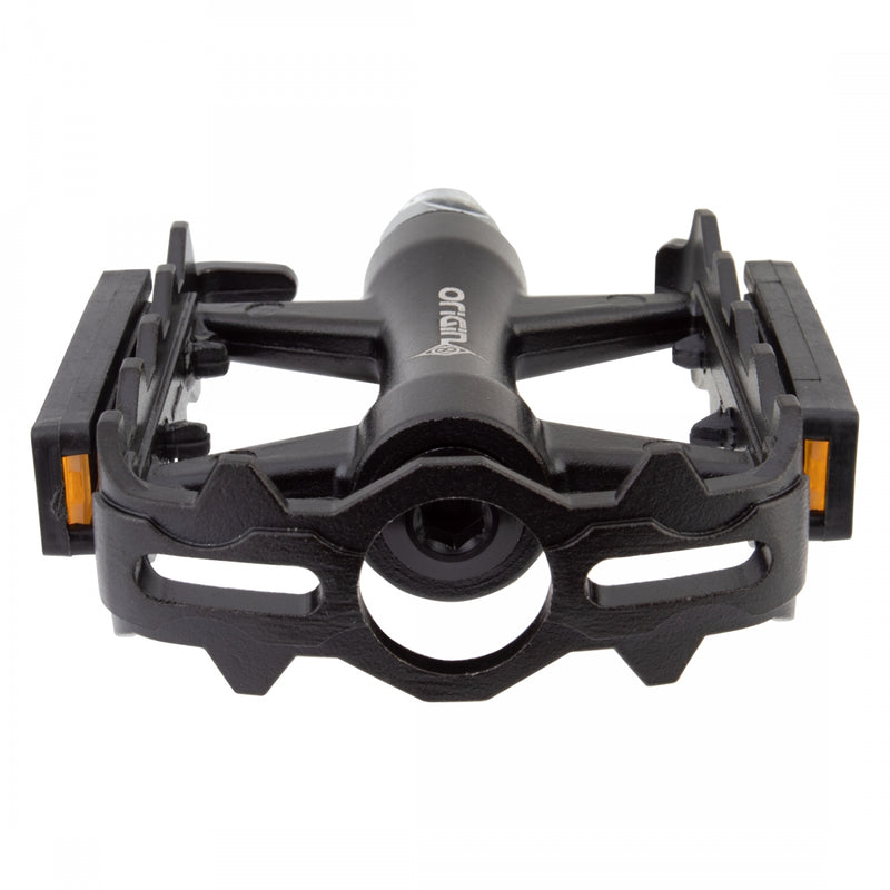 Load image into Gallery viewer, Origin8 Classique Pro Cage Platform Pedals 9/16" Alloy Body w/ Reflector Black