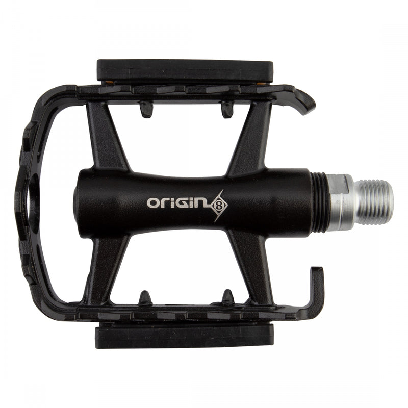 Load image into Gallery viewer, Origin8 Classique Pro Cage Platform Pedals 9/16" Alloy Body w/ Reflector Black