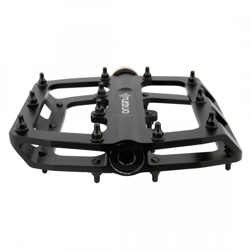 Load image into Gallery viewer, Origin8 Rascal Platform Pedals 9/16" Concave Aluminum Body Removable Pins Black