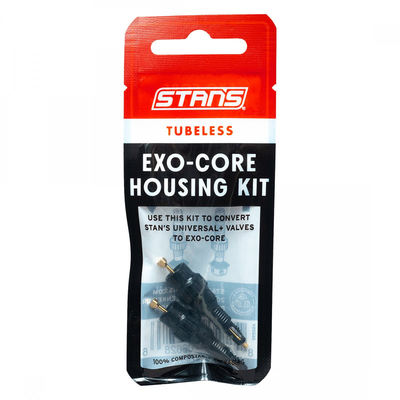Load image into Gallery viewer, Stan's Tubeless Exo-Core Valve Stem Housing Kit - Alloy, Black, Fits Universal+ Valves, Pair