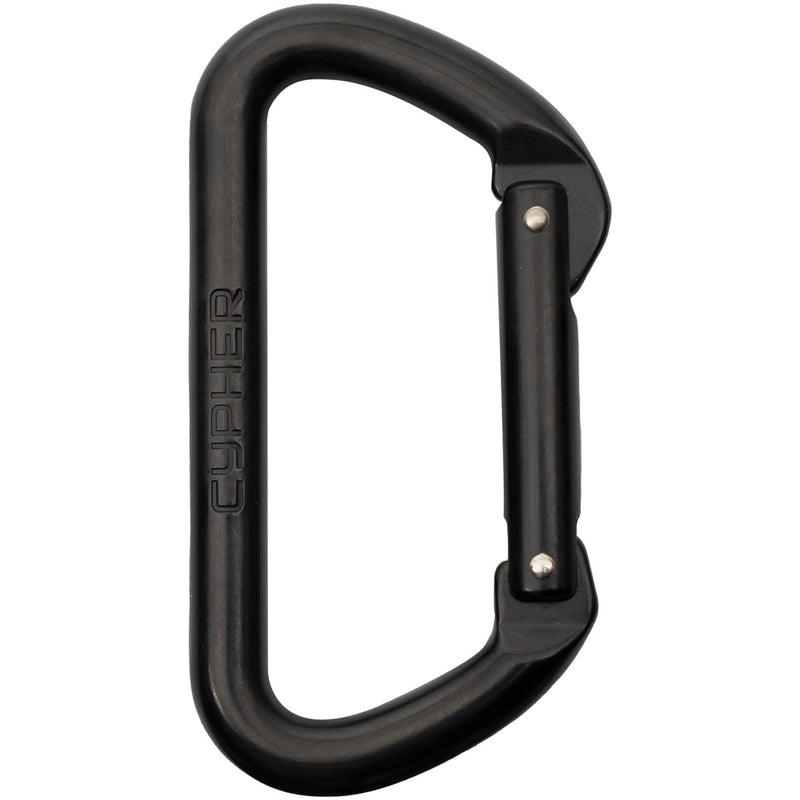 Load image into Gallery viewer, Cypher Liberty Mountain 'd' Carabiners - Set of 2 Black D-Shaped Carabiners