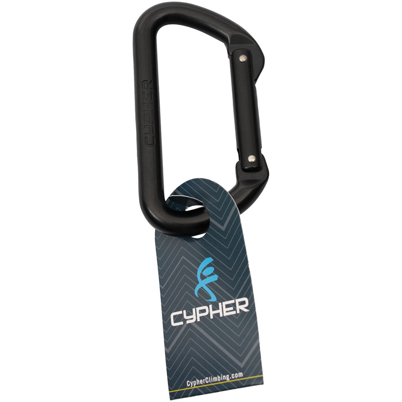 Load image into Gallery viewer, Cypher Liberty Mountain 'd' Carabiners - Set of 2 Black D-Shaped Carabiners
