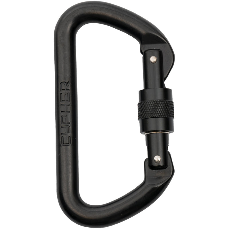 Load image into Gallery viewer, Cypher Liberty Mountain 'D' Carabiners - Set of 6 Black Carabiners