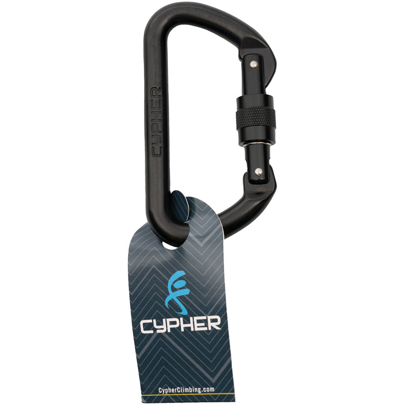 Load image into Gallery viewer, Cypher Liberty Mountain 'D' Carabiners - Set of 6 Black Carabiners