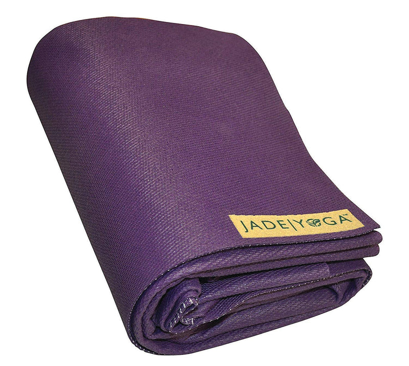 Load image into Gallery viewer, Jade Yoga Voyager Purple Mat: 24" x 68" for Stretching & Massage on the Go