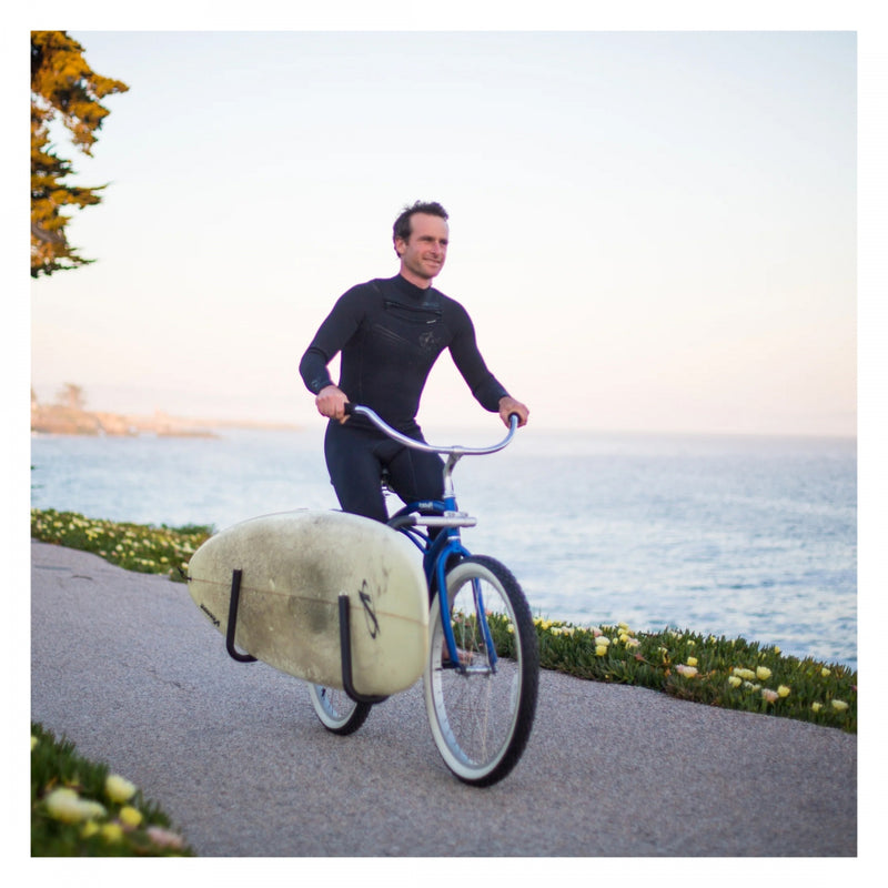 Load image into Gallery viewer, Moved By Bikes Longboard Rack Longboard Carrier Bolt-on Boards up to 12ft Black