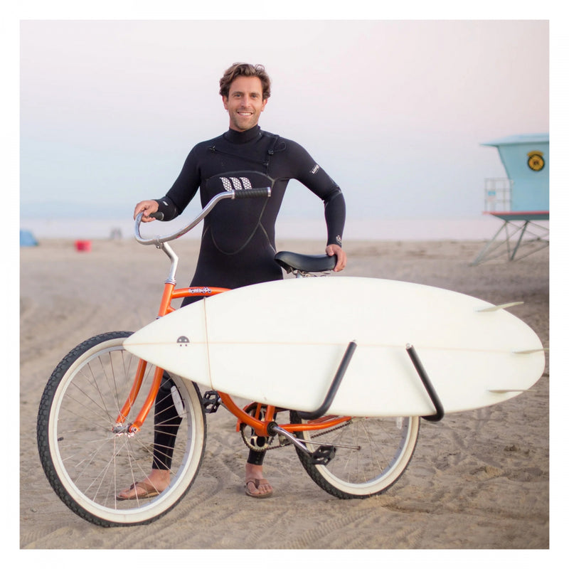 Load image into Gallery viewer, Moved By Bikes Shortboard Rack Shortboard Carrier Bolt-on Boards up to 7ft Black