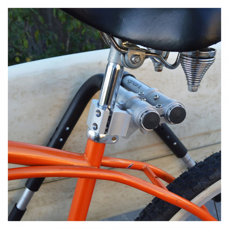 Load image into Gallery viewer, Moved By Bikes Shortboard Rack Shortboard Carrier Bolt-on Boards up to 7ft Black