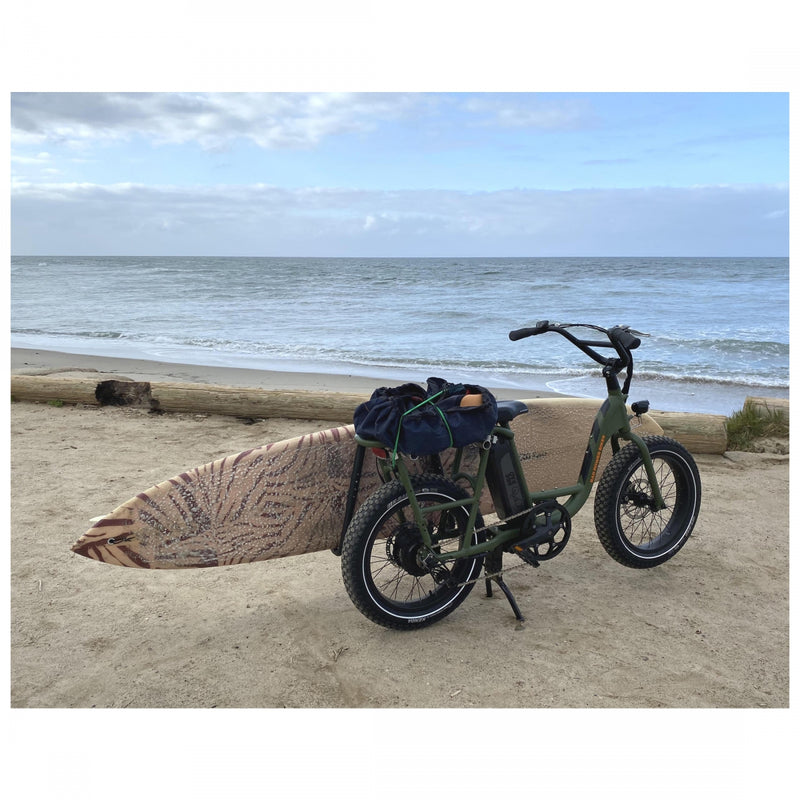 Load image into Gallery viewer, Moved By Bikes Moped & E-Bike Rack Surfboard Carrier Bolt-on Boards up to 12ft Black