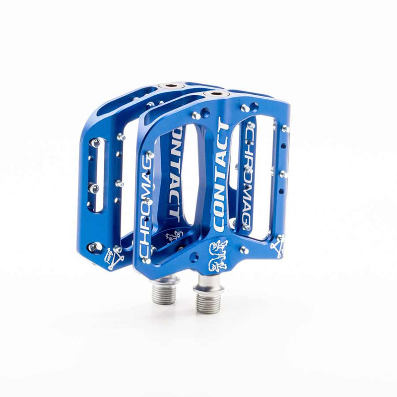 Load image into Gallery viewer, Chromag Contact Platform Pedals 9/16" Concave Alloy Body Tunable Pins Dark Blue