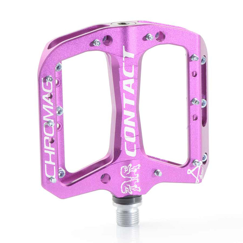 Load image into Gallery viewer, Chromag Contact Platform Pedals 9/16" Concave Aluminum Body Tunable Pins Purple