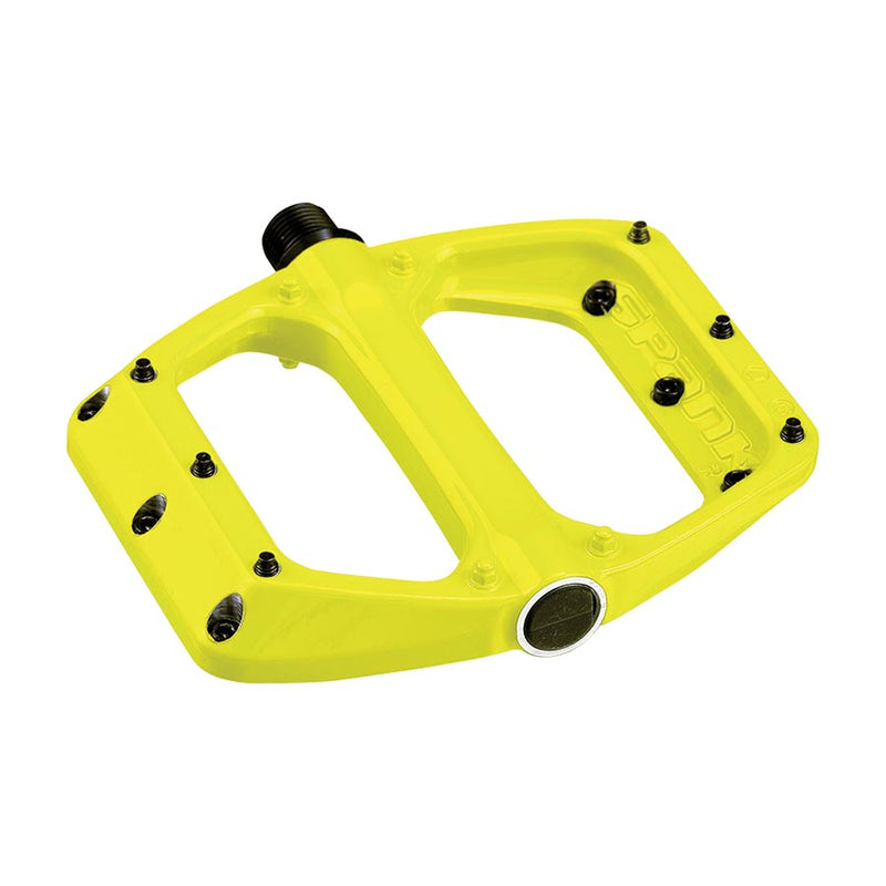 Load image into Gallery viewer, Spank Spoon DC Platform Pedals 9/16" Concave Alloy Body Replaceable Pins Yellow