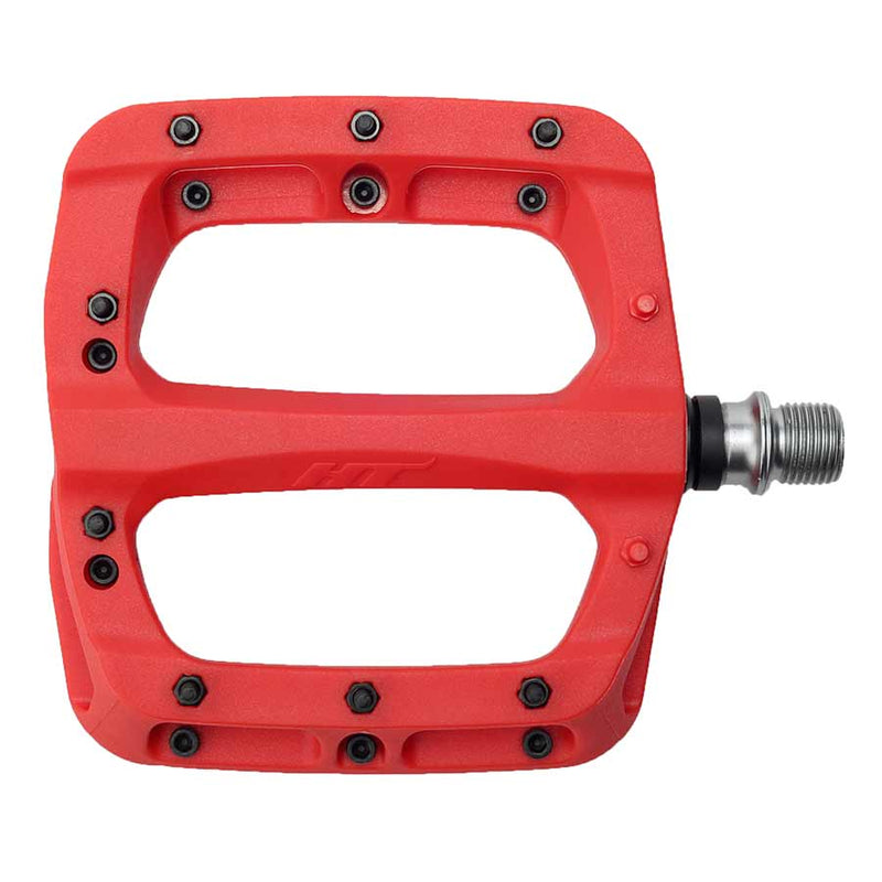 Load image into Gallery viewer, HT Components PA03A Nano P Platform Pedals, Body: Nylon, Spindle: Cr-Mo, 9/16'', Red, Pair
