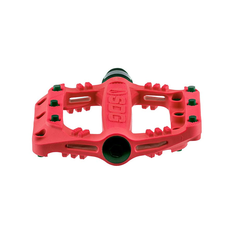 Load image into Gallery viewer, SDG Slater 90 Kids Platform Pedals 9/16" Nylon Composite Body Removable Pins Red