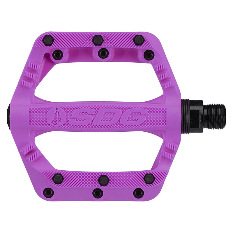 Load image into Gallery viewer, SDG Components Slater Platform Pedals, Body: Nylon, Spindle: Cr-Mo, 9/16'', Purple, Pair