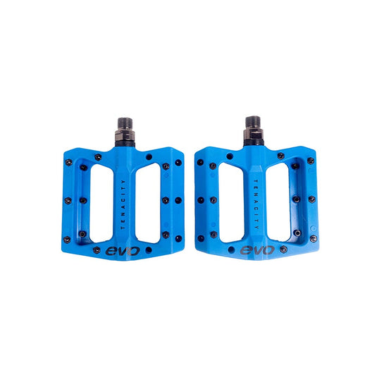 EVO Tenacity Platform Pedals, Body: Nylon, Spindle: Cr-Mo, 9/16'', Blue, Pair