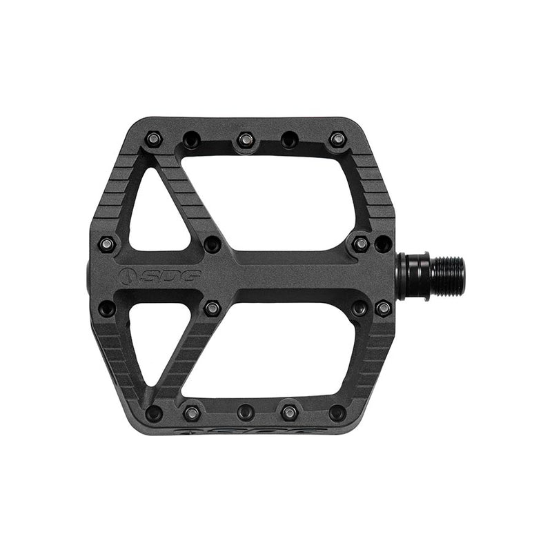 Load image into Gallery viewer, SDG Comp Platform Pedals 9/16" Chromoly Axle Composite Body Removable Pins Black