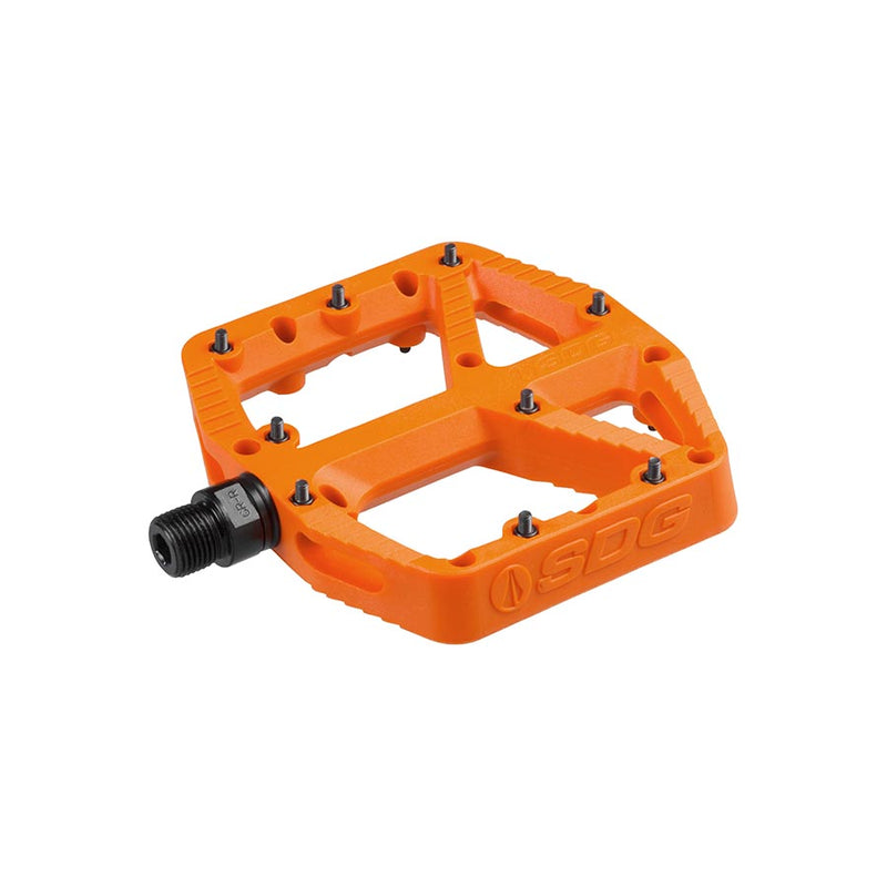 Load image into Gallery viewer, SDG Comp Platform Pedals 9/16" Axle Composite Body 18 Replaceable Pins Orange