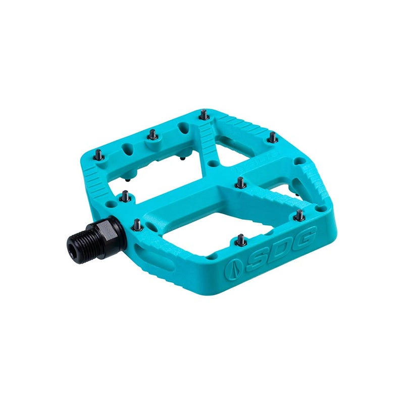 Load image into Gallery viewer, SDG Comp Platform Pedals 9/16" Axle Composite Body 18 Removable Pins Turquoise