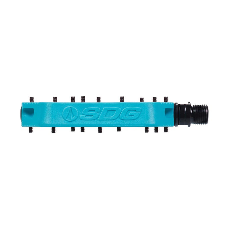 Load image into Gallery viewer, SDG Comp Platform Pedals 9/16" Axle Composite Body 18 Removable Pins Turquoise