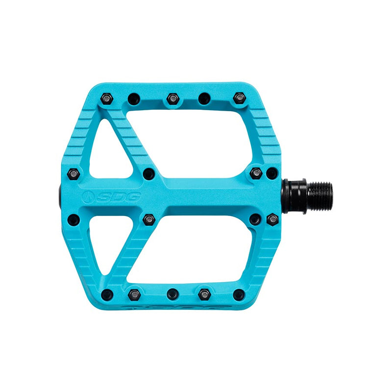 Load image into Gallery viewer, SDG Comp Platform Pedals 9/16" Axle Composite Body 18 Removable Pins Turquoise