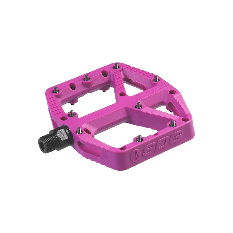 Load image into Gallery viewer, SDG Comp Platform Pedals 9/16" Axle Composite Body 18 Replaceable Pins Purple