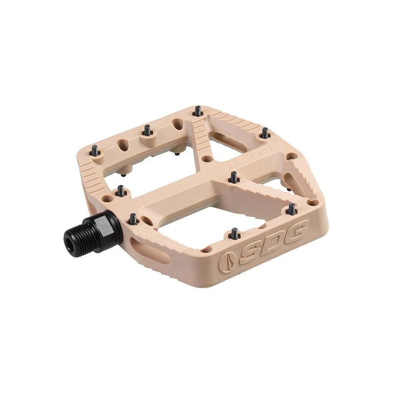 Load image into Gallery viewer, SDG Comp Platform Pedals 9/16" Chromoly Axle Composite Body Removable Pins Tan