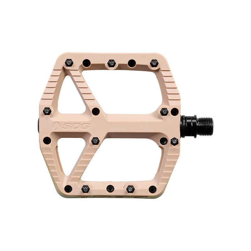 Load image into Gallery viewer, SDG Comp Platform Pedals 9/16" Chromoly Axle Composite Body Removable Pins Tan