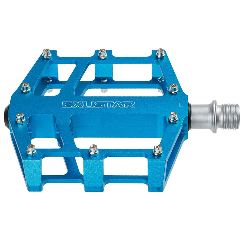 Load image into Gallery viewer, Exustar E-PB525 Platform Pedals, Body: Aluminum, Spindle: Cr-Mo, 9/16'', Blue