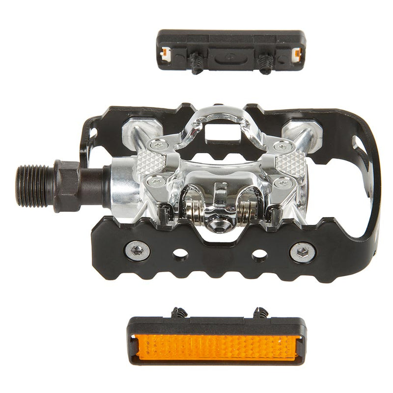 Load image into Gallery viewer, Exustar E-PM818 Dual Sided Pedals, Body: Aluminum, Spindle: Cr-Mo, 9/16'', Black