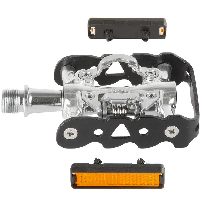 Load image into Gallery viewer, M-Wave Peasy Dual Sided Pedals, Body: Aluminum, Spindle: Cr-Mo, 9/16'', Black