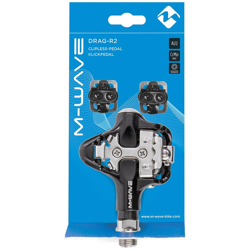 Load image into Gallery viewer, M-Wave Drag-R2 Pedals Body: Aluminum, Spindle: Cr-Mo, 9/16'', Black